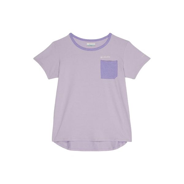 키즈 컬럼비아 테크 Trail™ 숏슬리브 반팔 티셔츠 - Morning Mist Heather/Paisley Purple 헤더 7275973