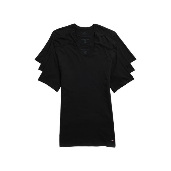 타미힐피거 3팩 클래식 코튼 크루넥 티셔츠 - 블랙 8448411