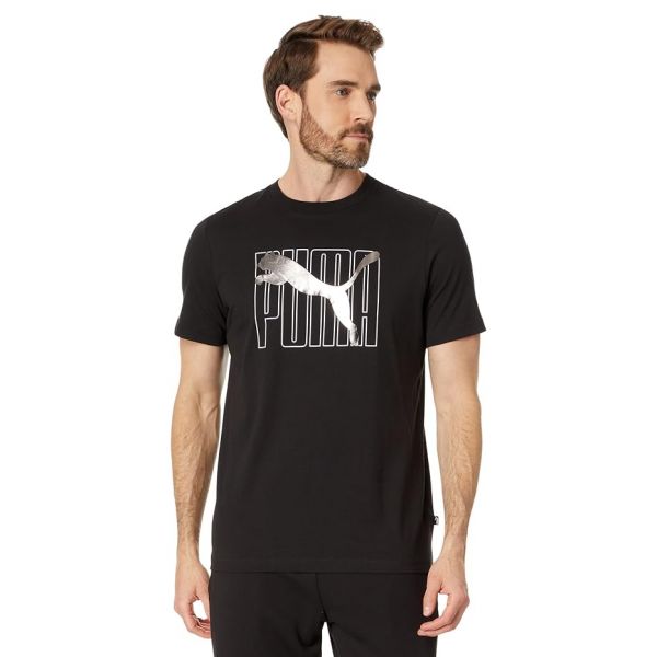 푸마 퓨마 에센셜 로고 Lab 홀리데이 숏슬리브 반팔 티셔츠 - Puma 블랙 8834752