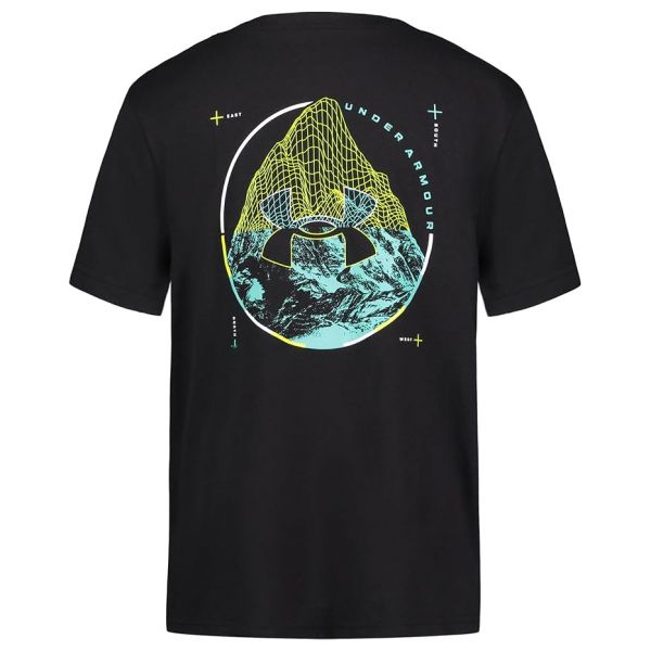 키즈 언더아머 스플릿 Mountain 티셔츠 (Big Kid) - 블랙 8850818