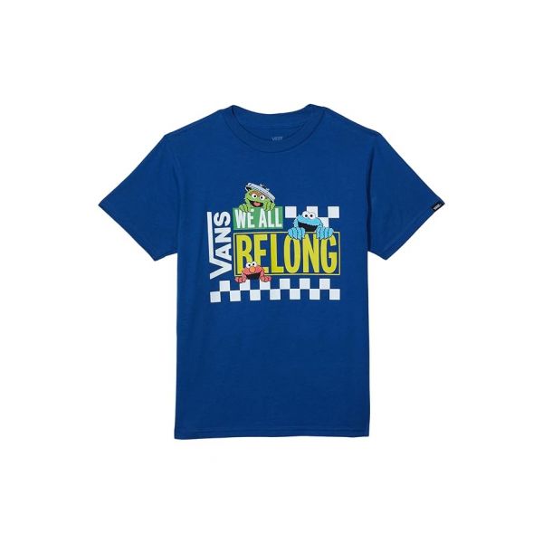 키즈 반스 Sesame 스트리트 숏슬리브 반팔 티셔츠 - True 블루 8850949