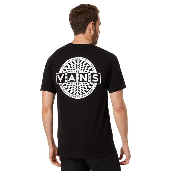 반스 Warped 체커보드 로고 숏슬리브 반팔 티셔츠 - 블랙 8834797